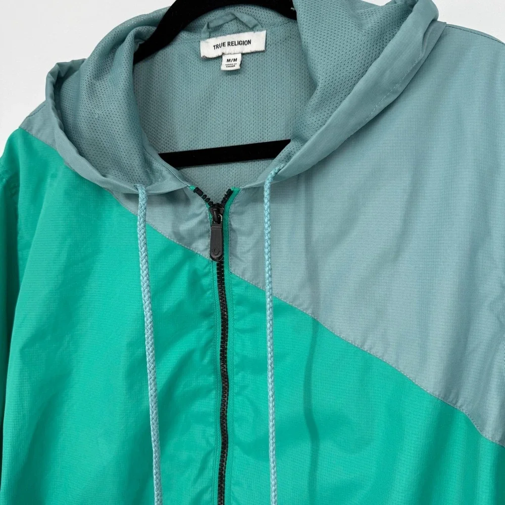 TRUE‎ RELIGION COLORBLOCK MESH-LINED WINDBREAKER MEDIUM